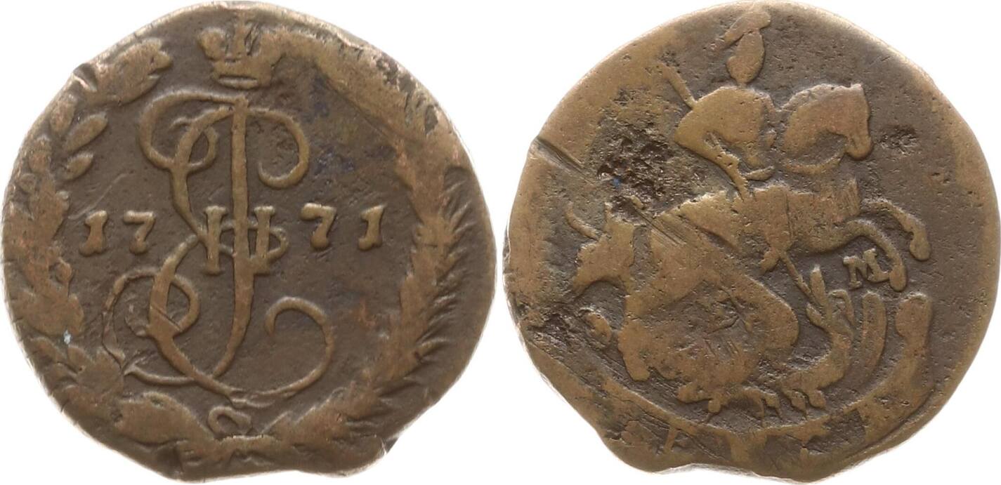 Russland Denga 1 2 Kopeke 1771 EM Katharina II 1762 1796