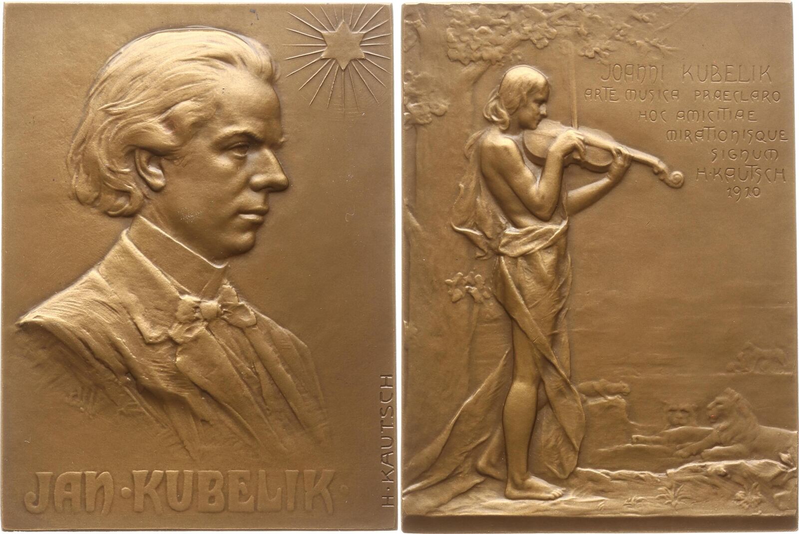 Berühmte Personen Musiker und Komponisten Große Bronzeplakette 1910 v