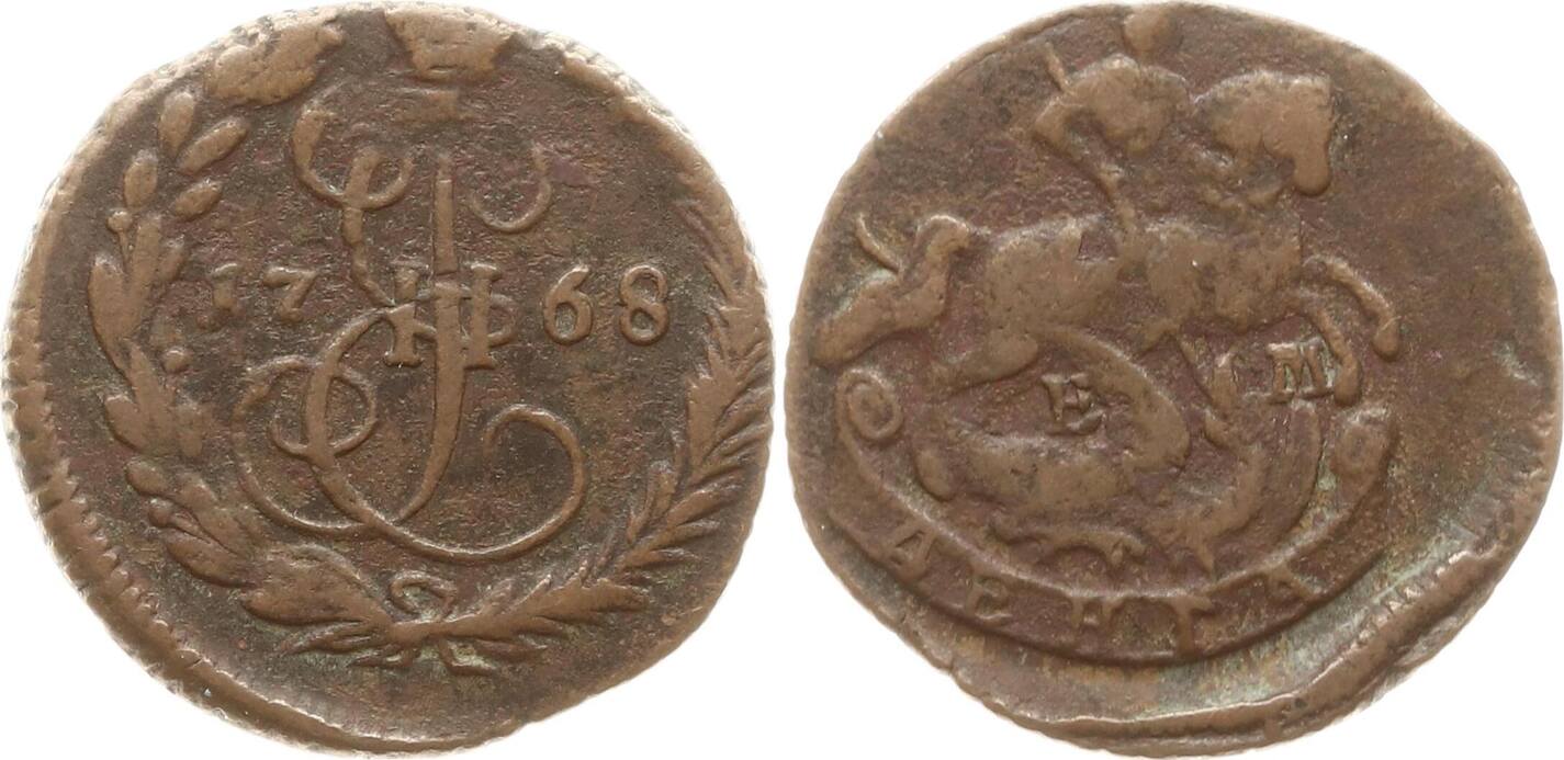 Russland Denga 1 2 Kopeke 1768 EM Katharina II 1762 1796