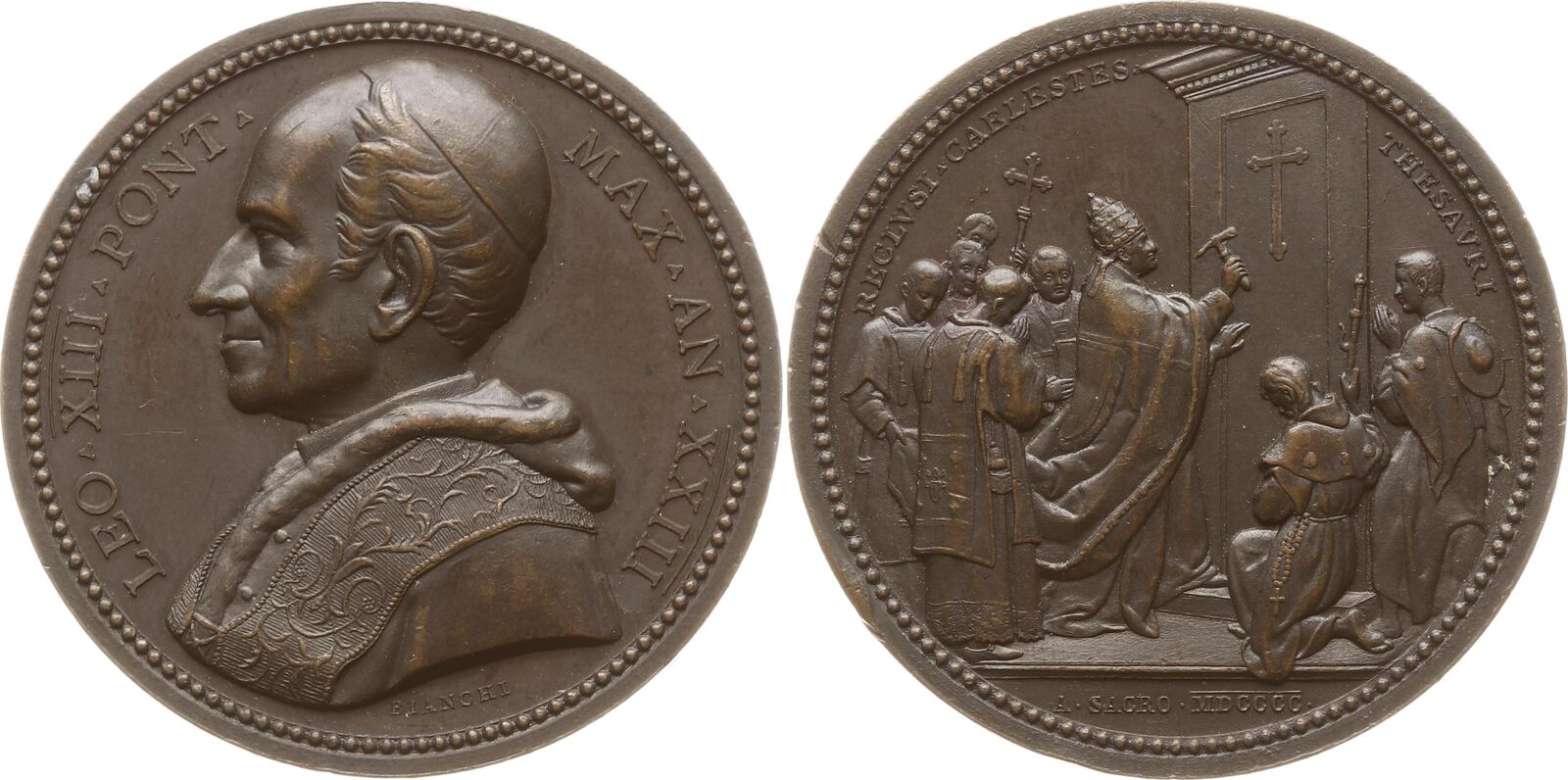 Vatikan Bronzemedaille Leo Xiii An Xxiii V Bianchi