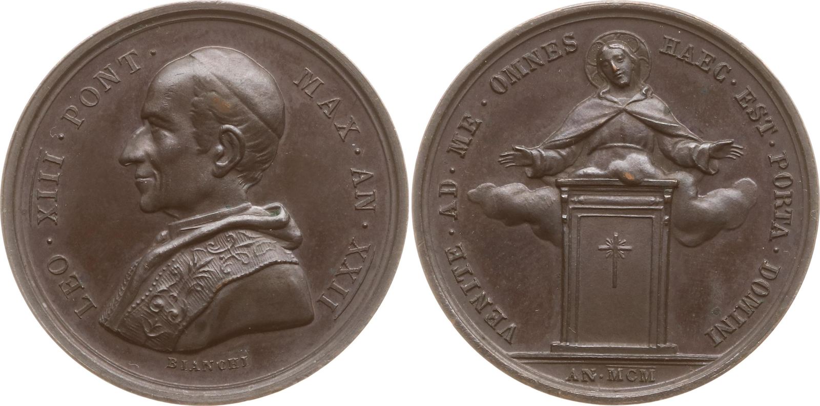 Vatikan Bronzemedaille 1900 Leo XIII 1878 1903 Von Bianchi Auf