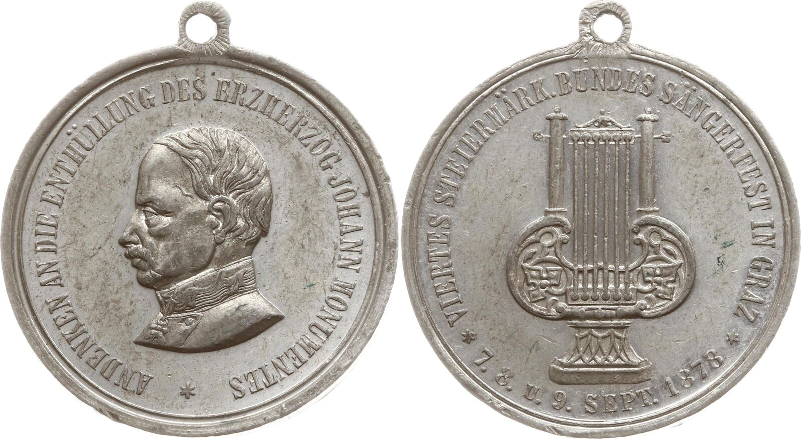 Kaiserreich Sterreich Stadt Graz Tragbare Zinnmedaille Franz