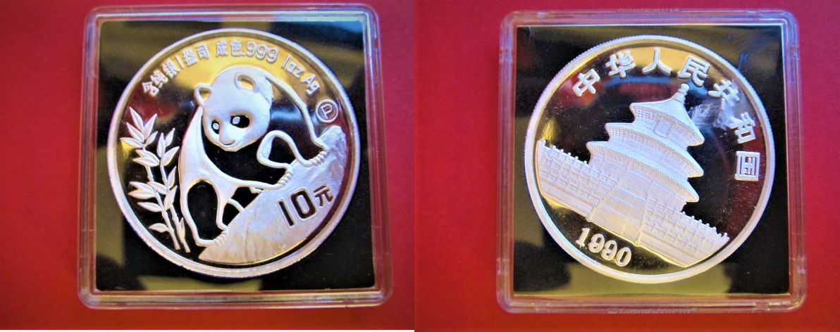 China 10 Yuan 1990 Silber Panda Silberpanda 1 Unze Silberunze