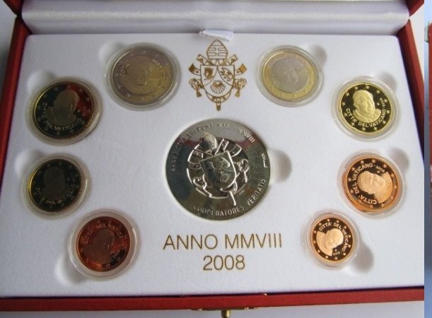 Vatikan Euro KMS 2008 Vatican Kursmünzensatz Original Kurssatz 8