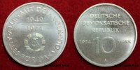 Deutsche Demokratische Republik Deutschland 10 Mark SILBER Probe 25 Jahre DDR Materialprobe Alles dem Volke SEHR SELTEN nur 1.500 Ex GDR