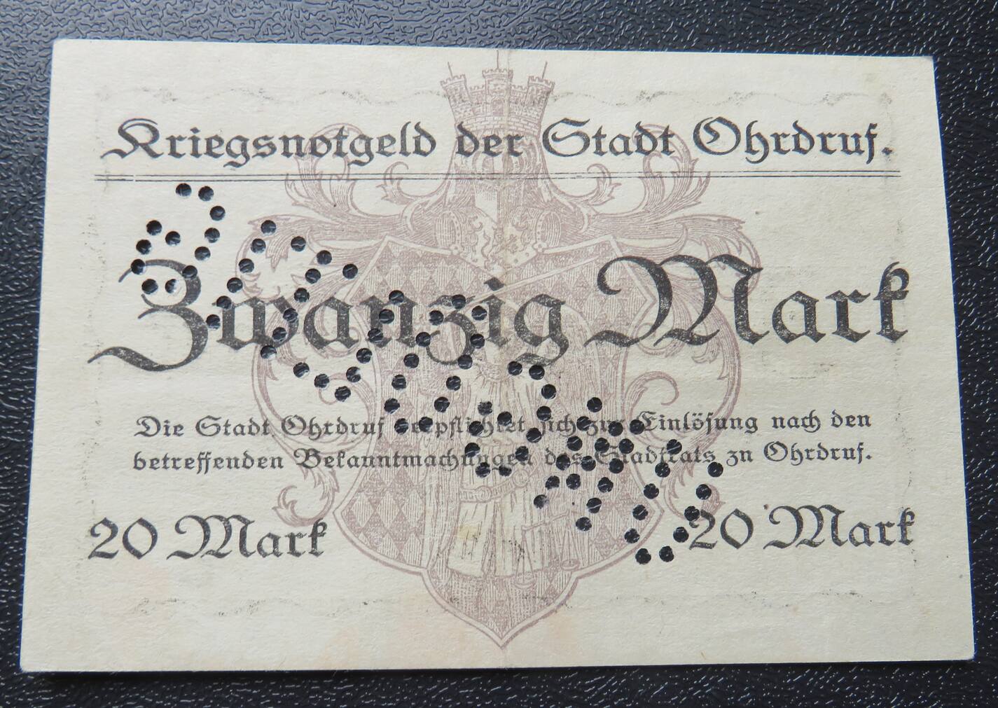 Ohrdruf Th Ringen Mark Stadt Notgeld Entwertet Gebraucht