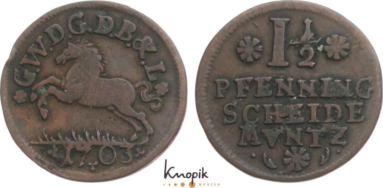 Braunschweig L Neburg Celle Cu Pfennig Georg Wilhelm