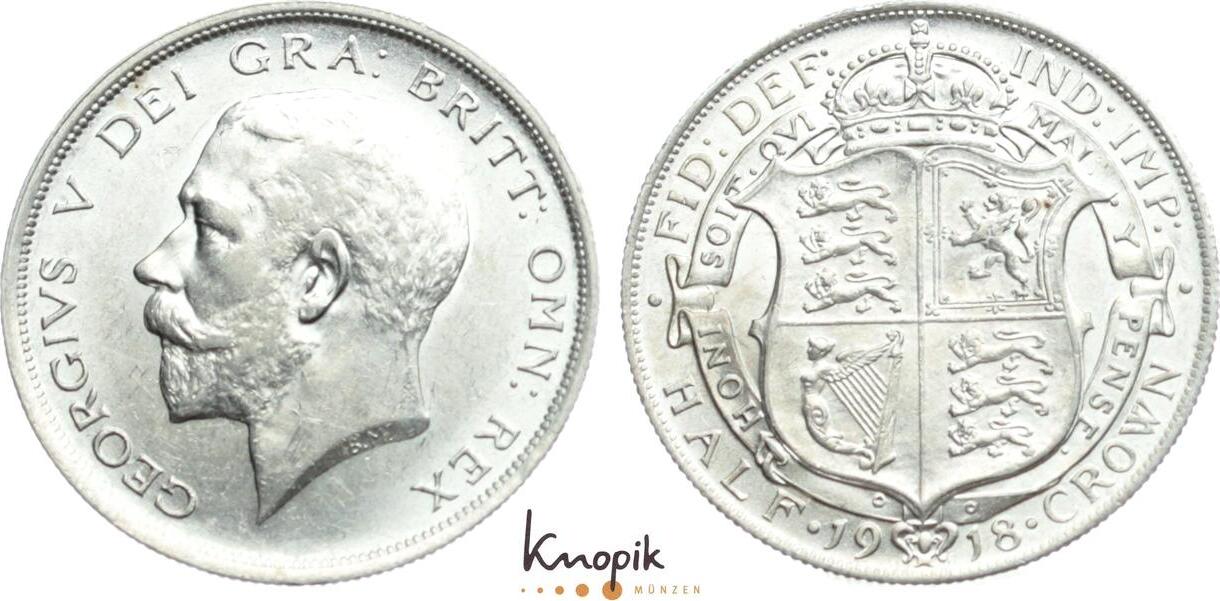 Großbritannien Half Crown 1918 George V 1910 1936 vorzüglich MA Shops