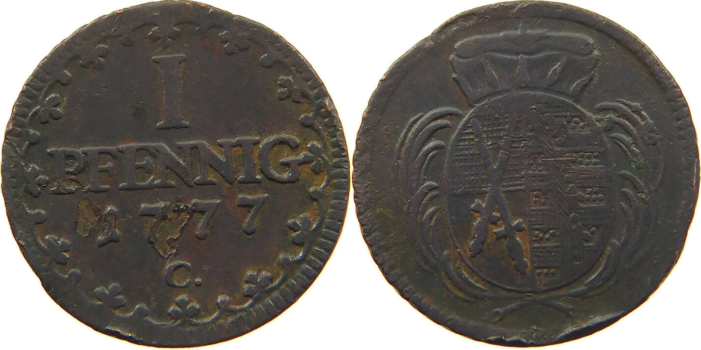 Sachsen Albertinische Linie Pfennig Kurf Rst Friedrich August Iii