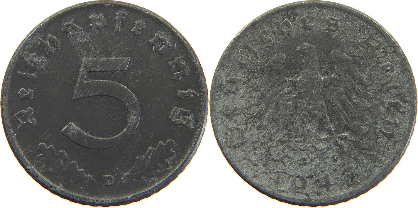 ALLIIERTE BESETZUNG 5 REICHSPFENNIG 1947 D SS MA Shops