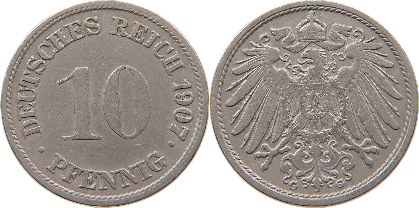 KAISERREICH 10 PFENNIG 1907 G SS MA Shops