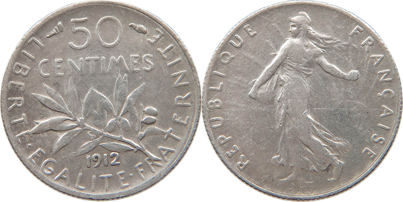 FRANCE 50 CENTIMES 1912 SS MA Shops