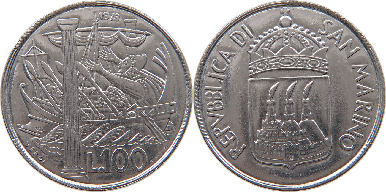 SAN MARINO 100 LIRE 1973 UNC MA Shops