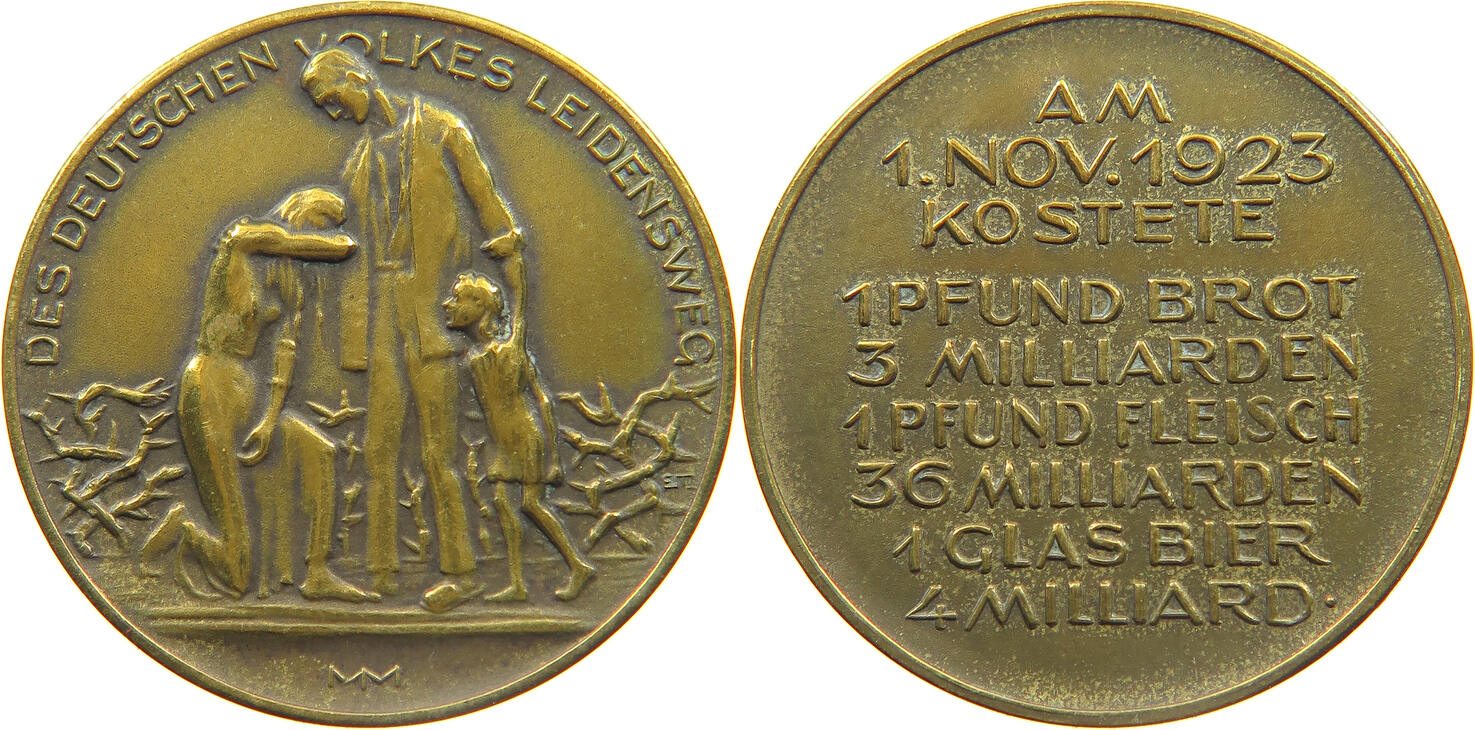 WEIMARER REPUBLIK MEDAILLE 1923 Inflation Des Deutschen Volkes