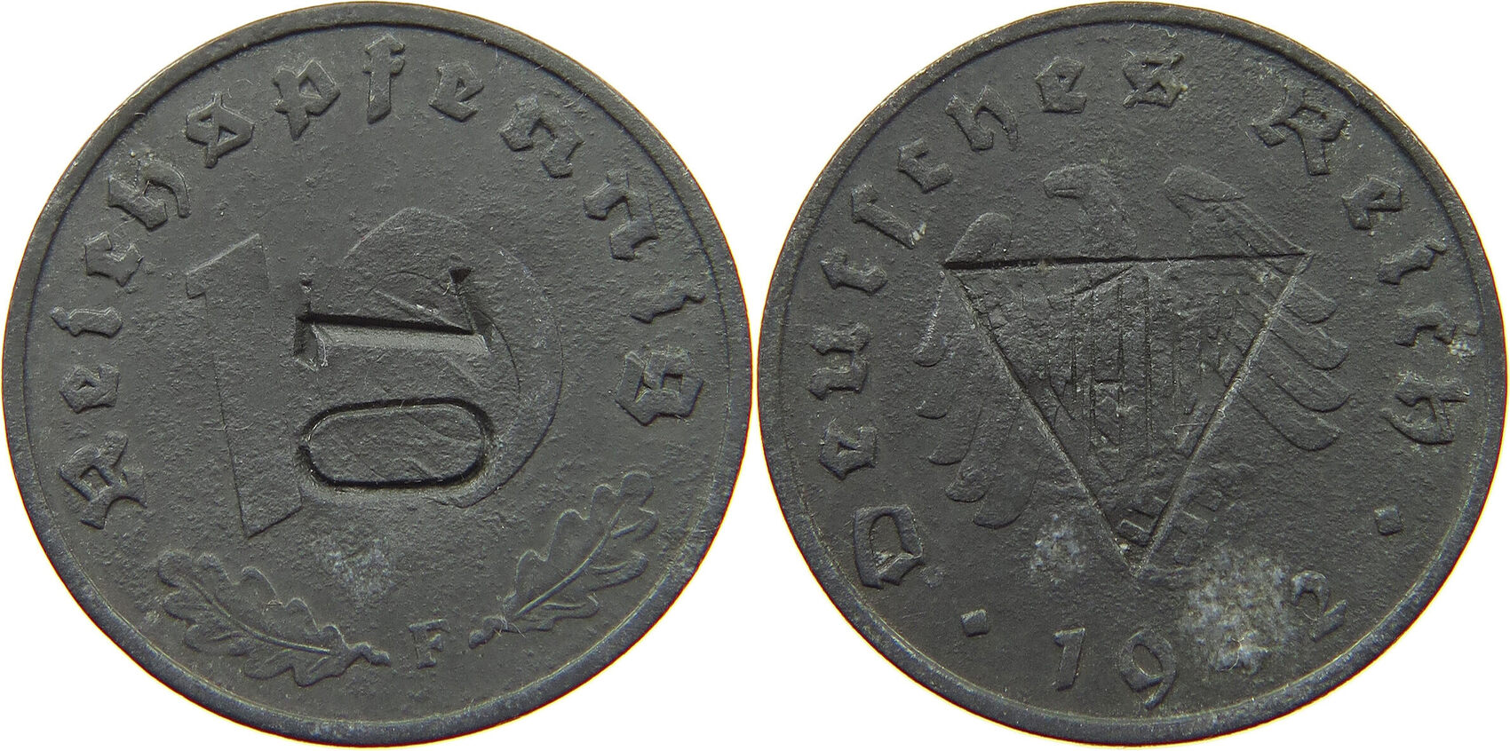 Drittes Reich Pfennig F Gegenstempel Triangle Ss Ma Shops