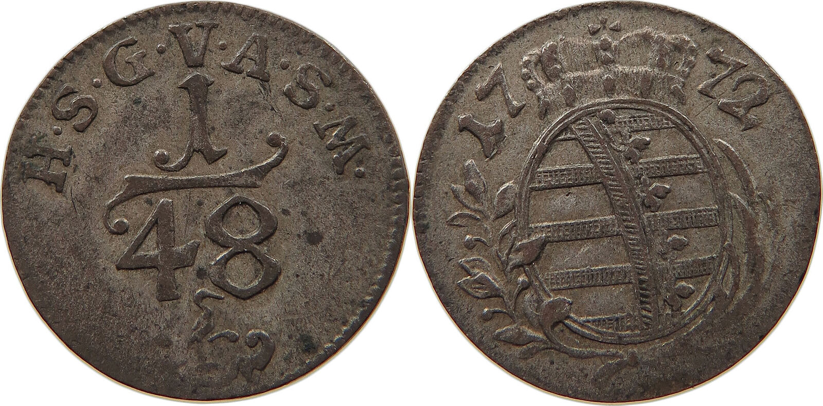 SACHSEN GOTHA ALTENBURG 1 48 TALER 1772 Friedrich III 1732 1772 SS