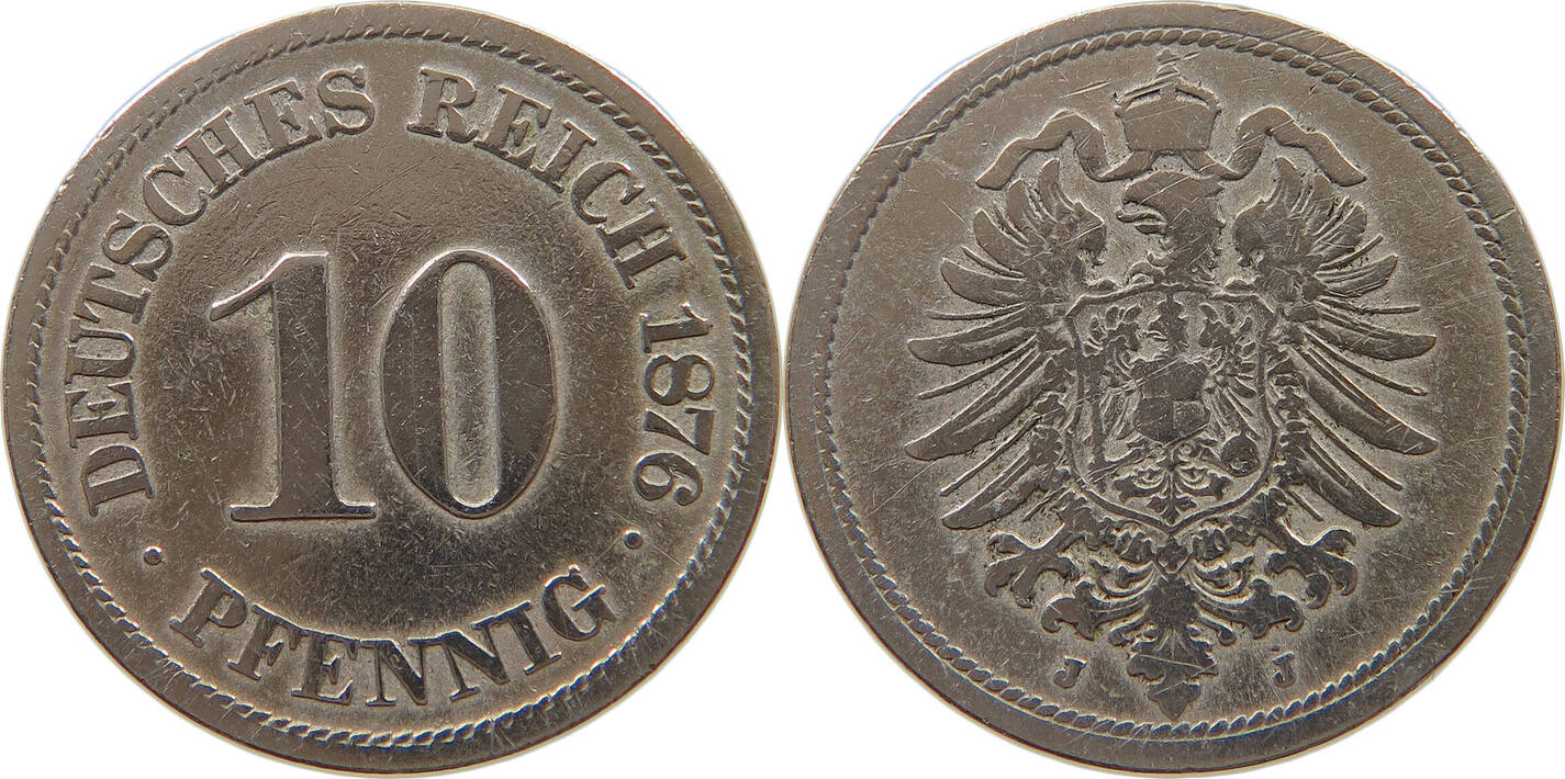 KAISERREICH 10 PFENNIG 1876 J S MA Shops