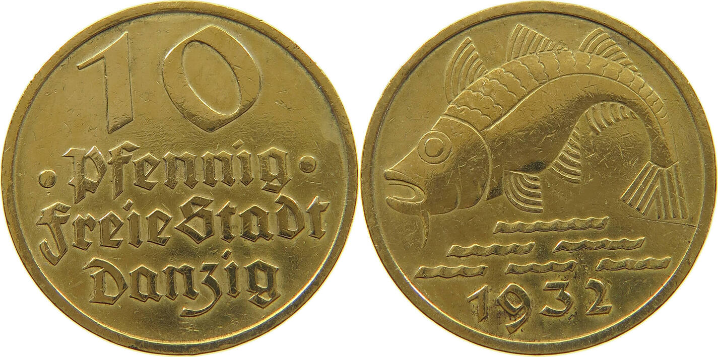 DANZIG 10 PFENNIG 1932 SS MA Shops