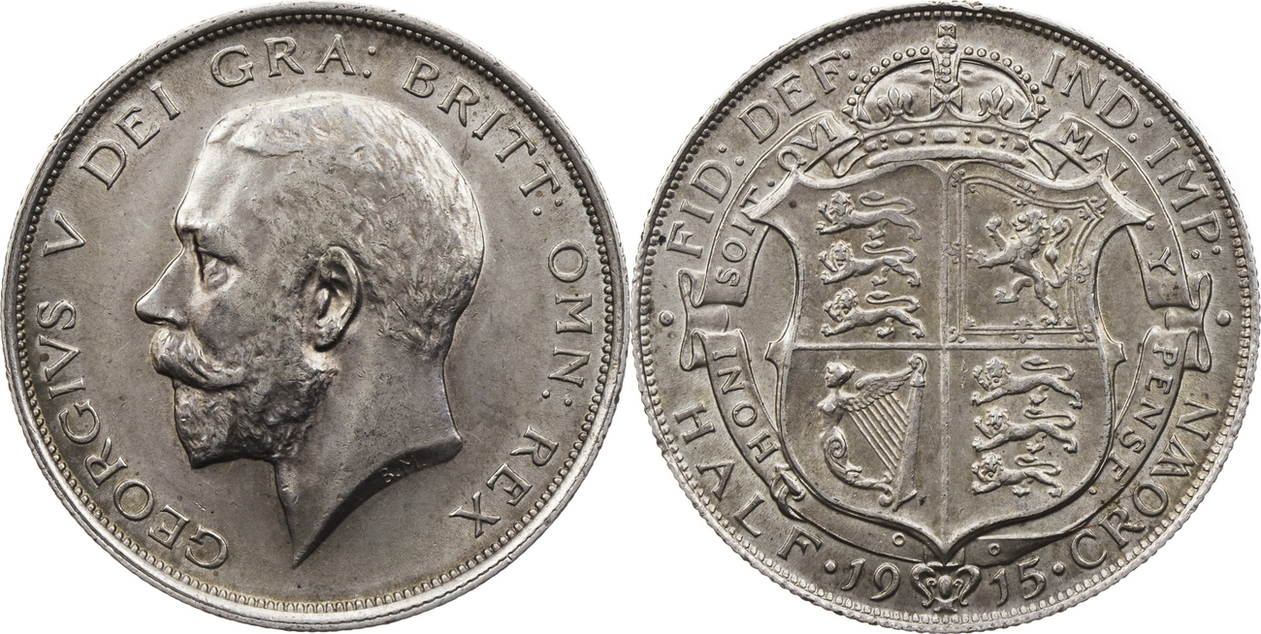 Großbritannien ½ Crown 1915 George V 1910 1936 vz MA Shops