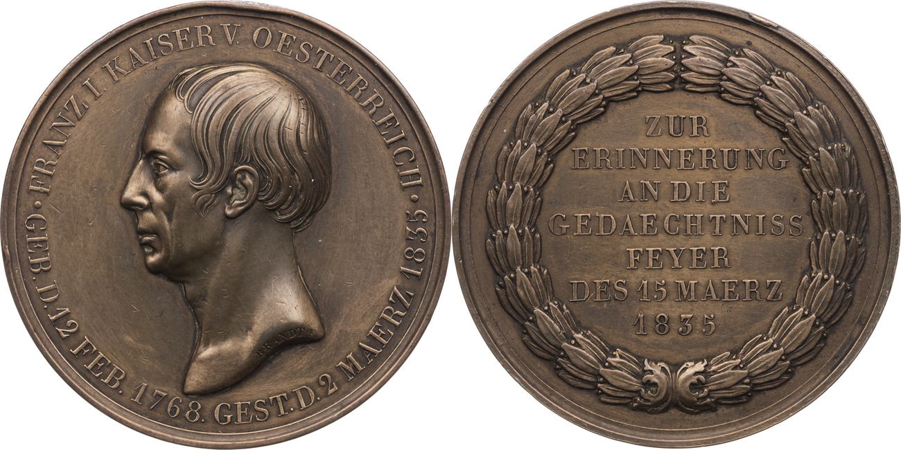 RDR Österreich Medaille 1835 Auf den Tod Franz I Kaiser von