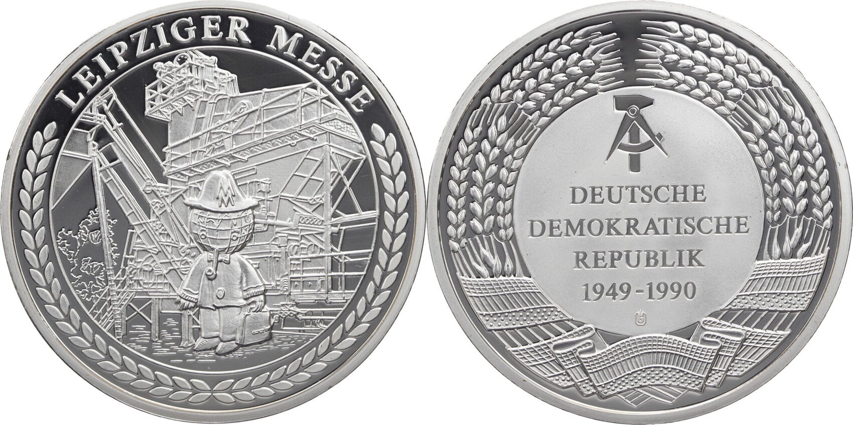 DDR Medaille 1990 Leipziger Messe PP Gekapselt MA Shops