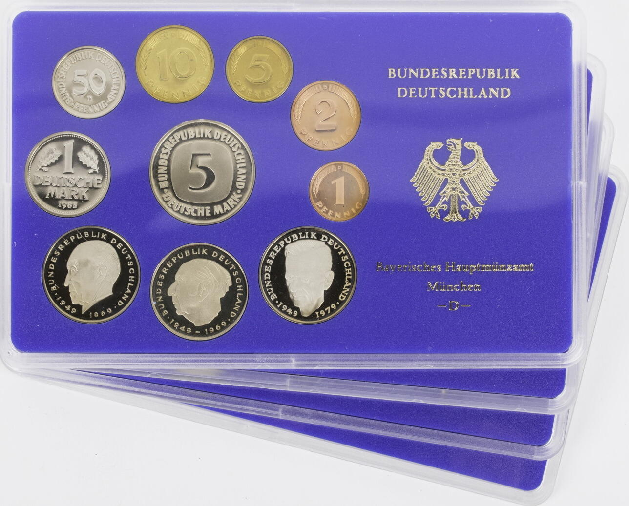 Bundesrepublik Deutschland 4 x 12 68 DM 1985 DFGJ Kursmünzensatz KMS