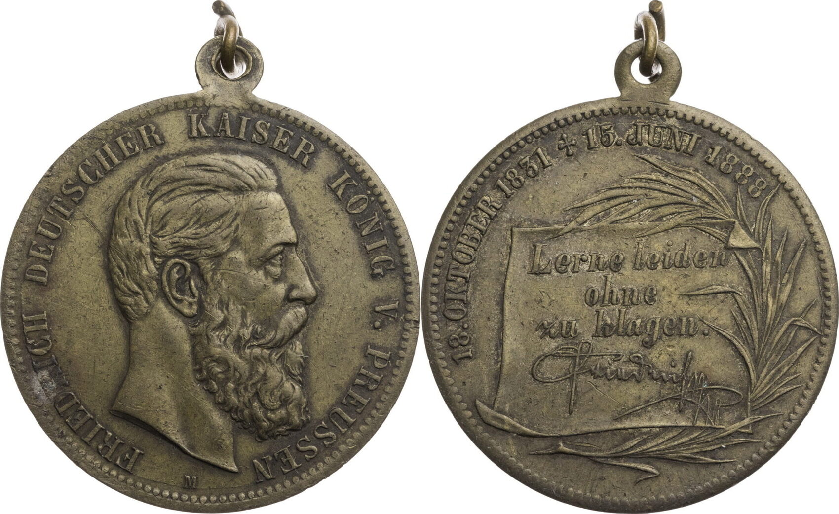 Kaiserreich Medaille 1888 Friedrich III Auf Seinen Tod Ss MA Shops