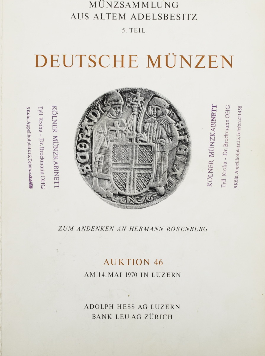 Luzern Zürich Literatur Adolph Hess AG und Bank Leu AG Auktion 46 vom