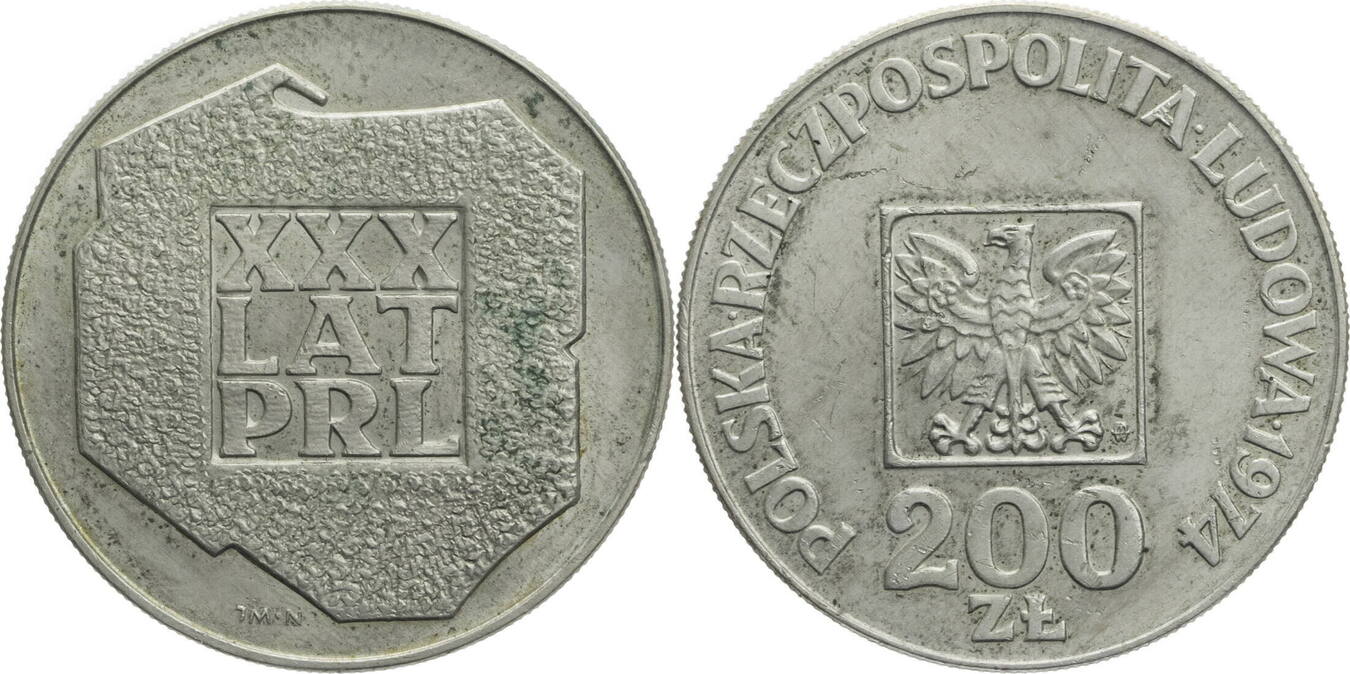 Polen 200 Zloty 1974 30 Jahre Volksrepublik Ss Vz MA Shops