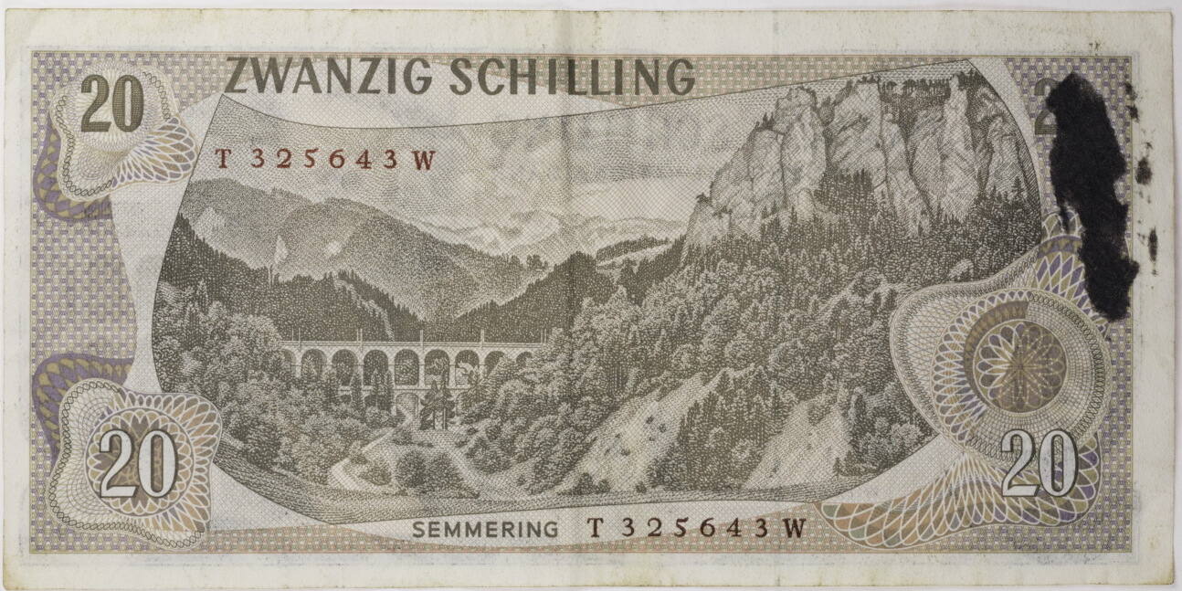 Österreich 20 Schilling 2 Juli 1967 Banknote gebraucht Knickspuren