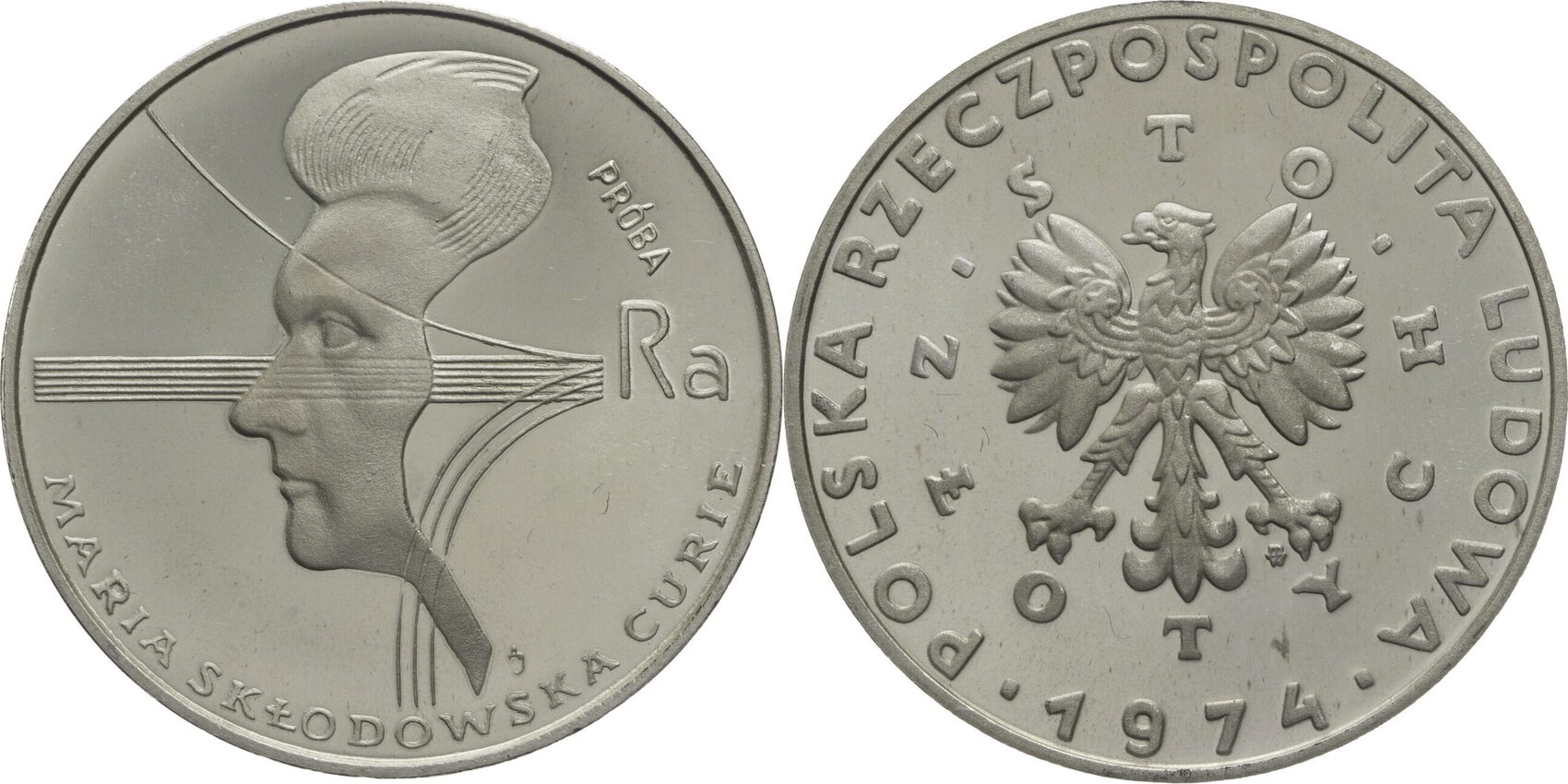 Polen Volksrepublik 200 Zloty 1976 Auf Den Tod Von Marie Curie Probe