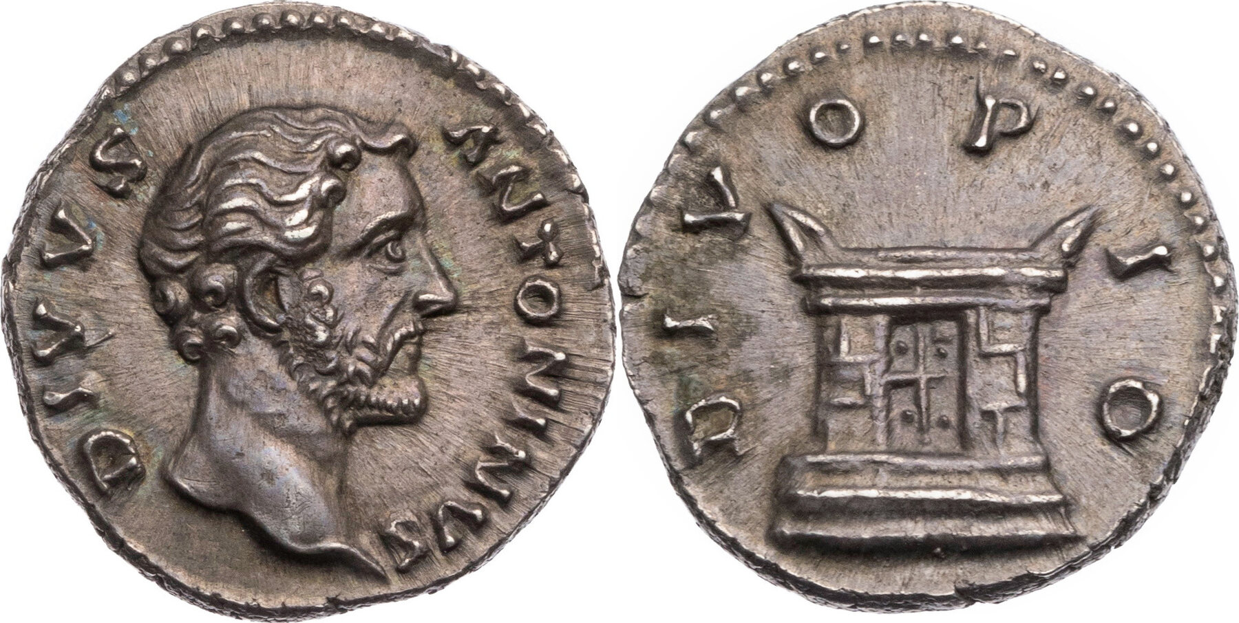 R Mische Kaiserzeit Denar N Chr Divus Antoninus Pius Kopf Divo