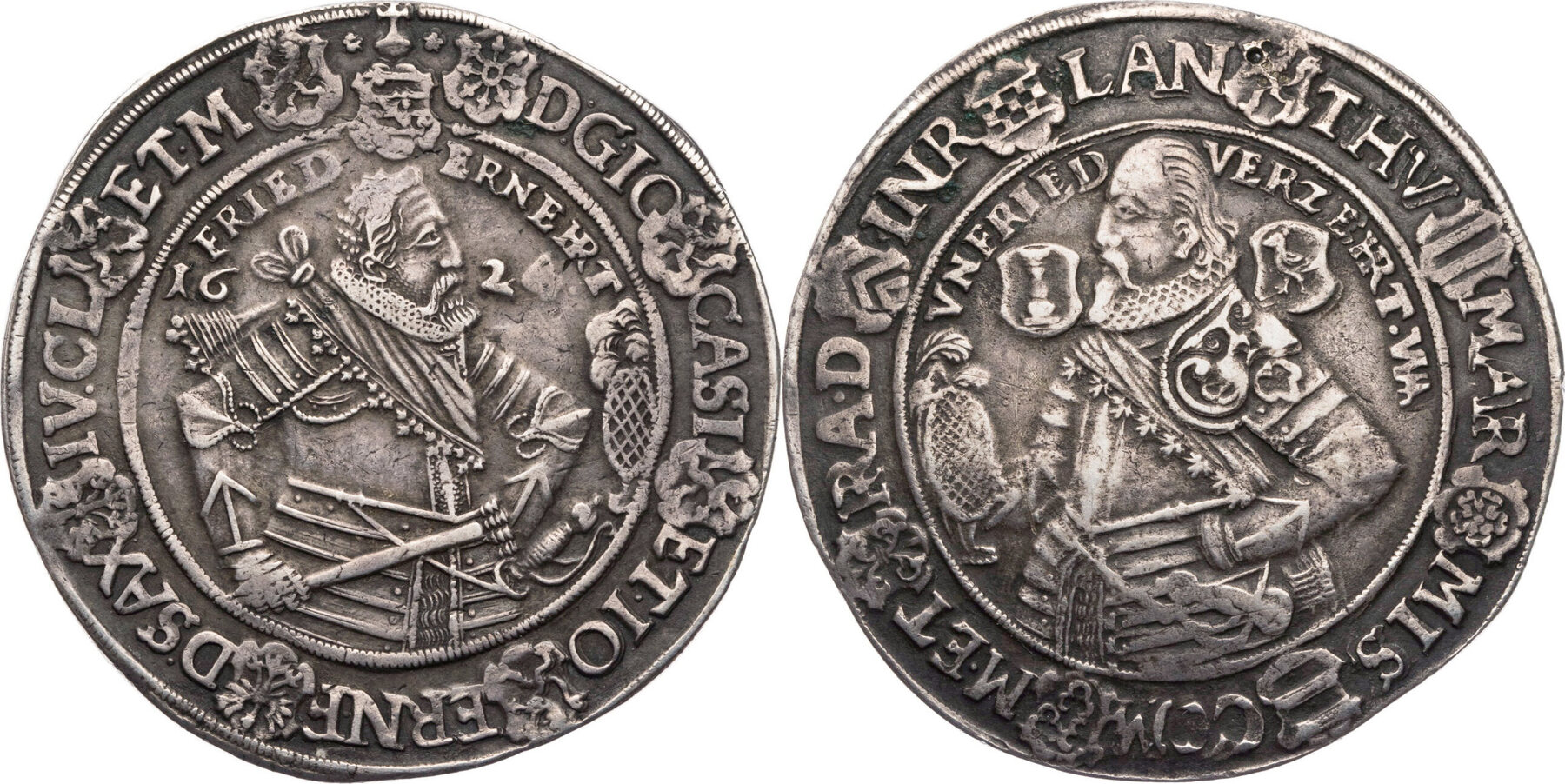 Sachsen Coburg Eisenach Taler 1624 WA Johann Casimir Und Johann Ernst