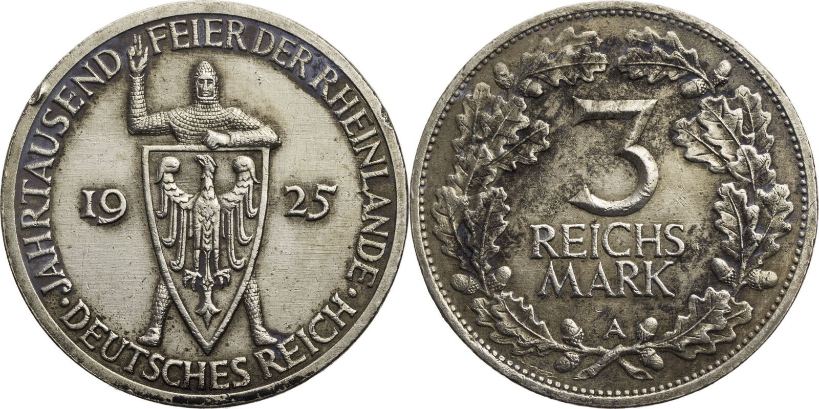 Weimarer Republik 3 Mark 1925 A Zur Jahrtausendfeier Der Rheinlande Ss