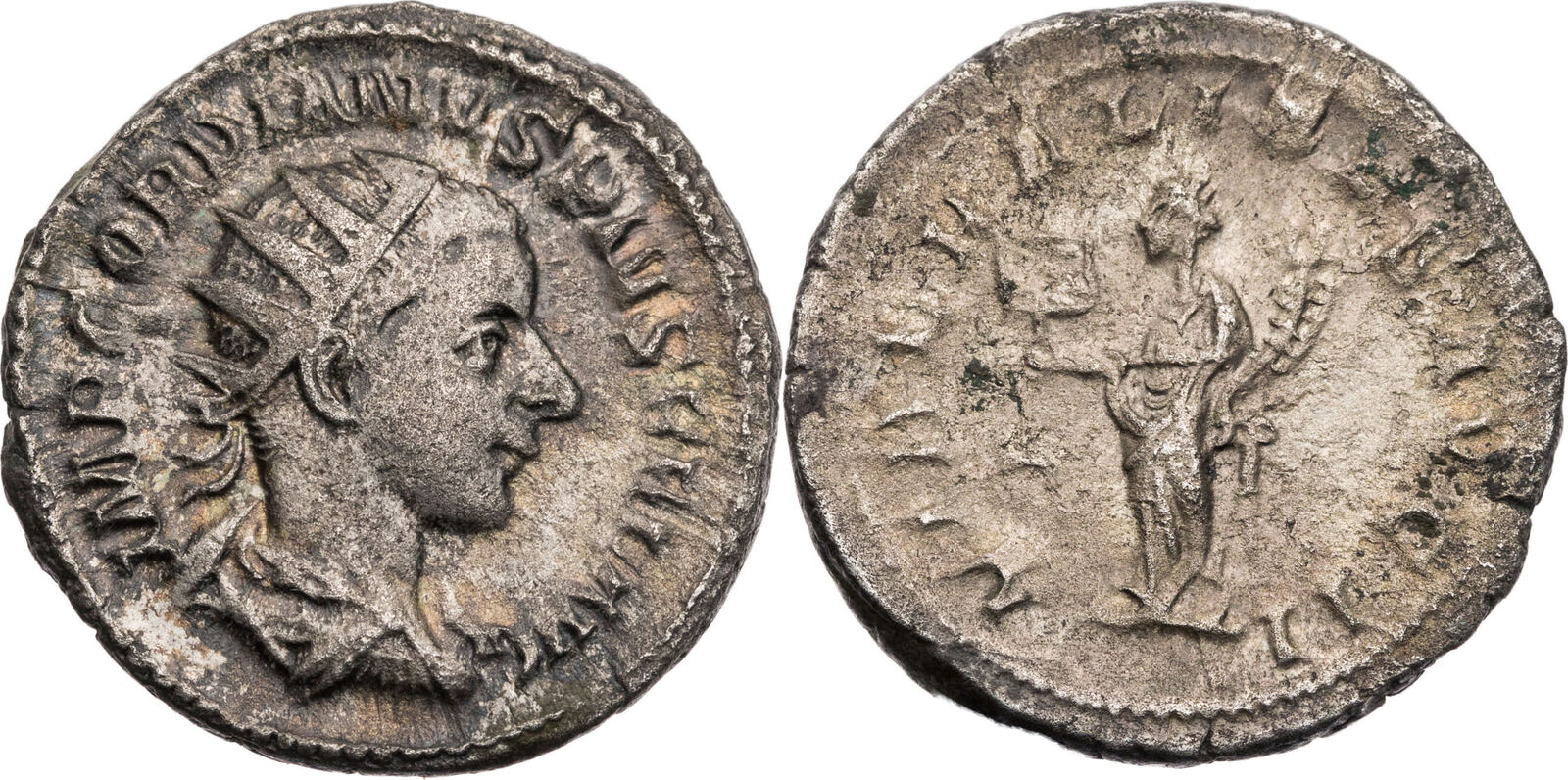 Römische Kaiserzeit Antoninian 240 n Chr Gordianus III Büste