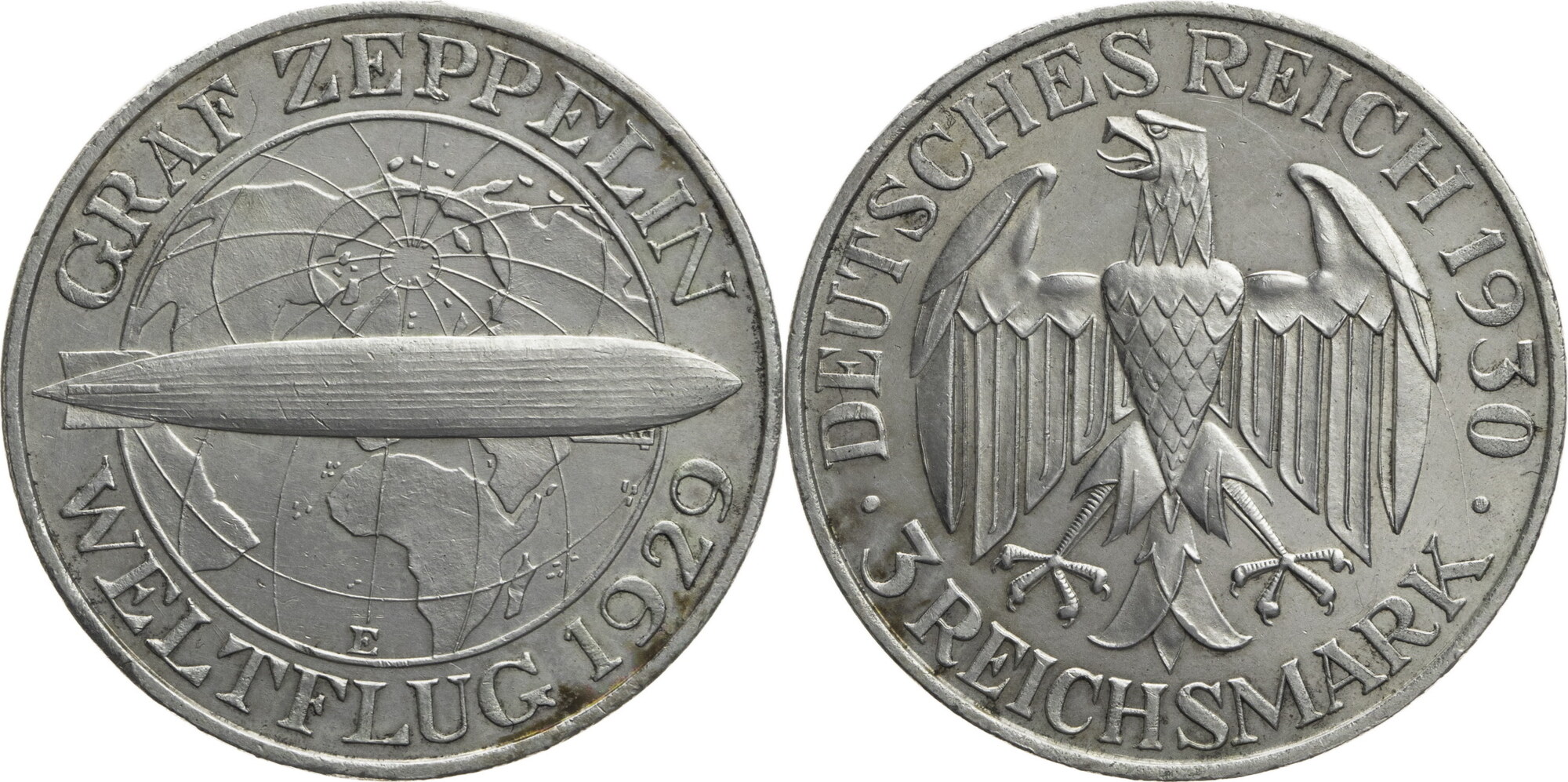 Weimarer Republik Reichsmark E Zum Weltflug Des Graf Zeppelin