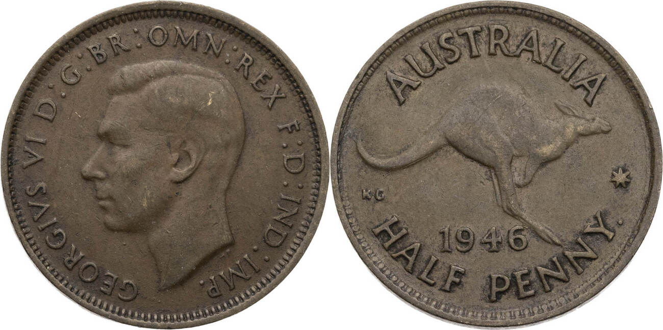 Australien Half Penny Georg Vi Kursm Nze