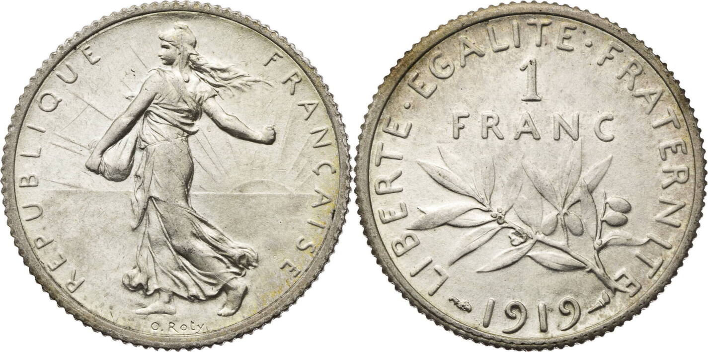 Frankreich 1 Franc 1919 Kursmünze vz MA Shops