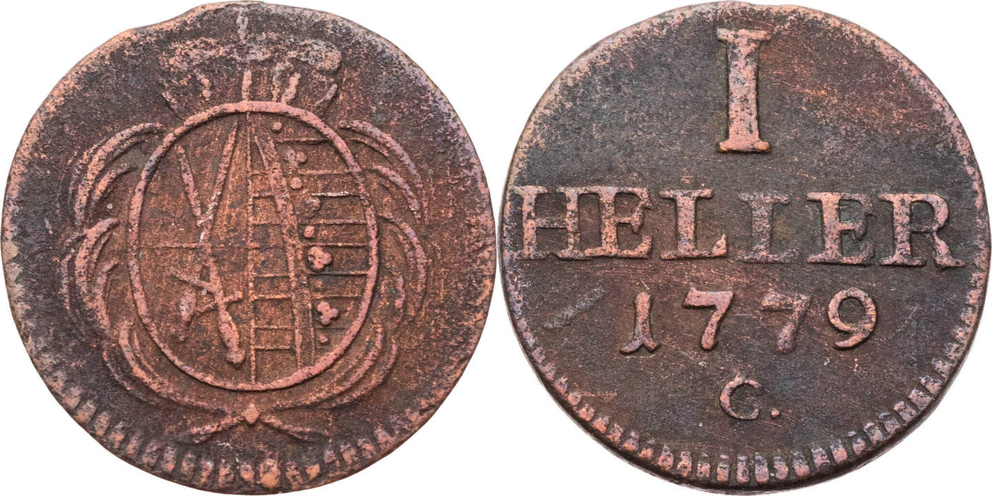 Sachsen Albertinische Linie 1 Heller 1779 C Friedrich August III