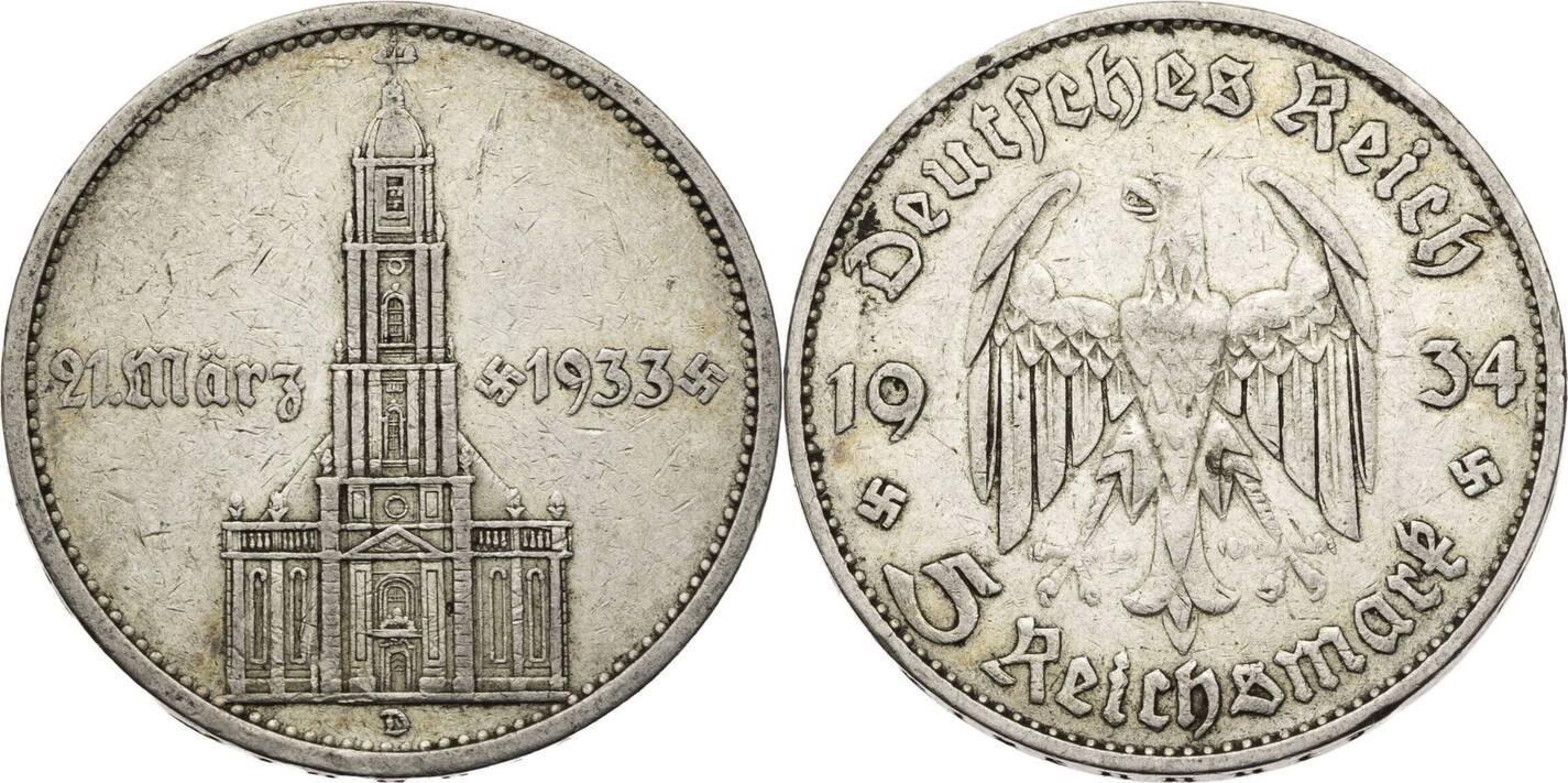 Drittes Reich 5 Reichsmark 1934 D Zum Jahrestag der Eröffnung des