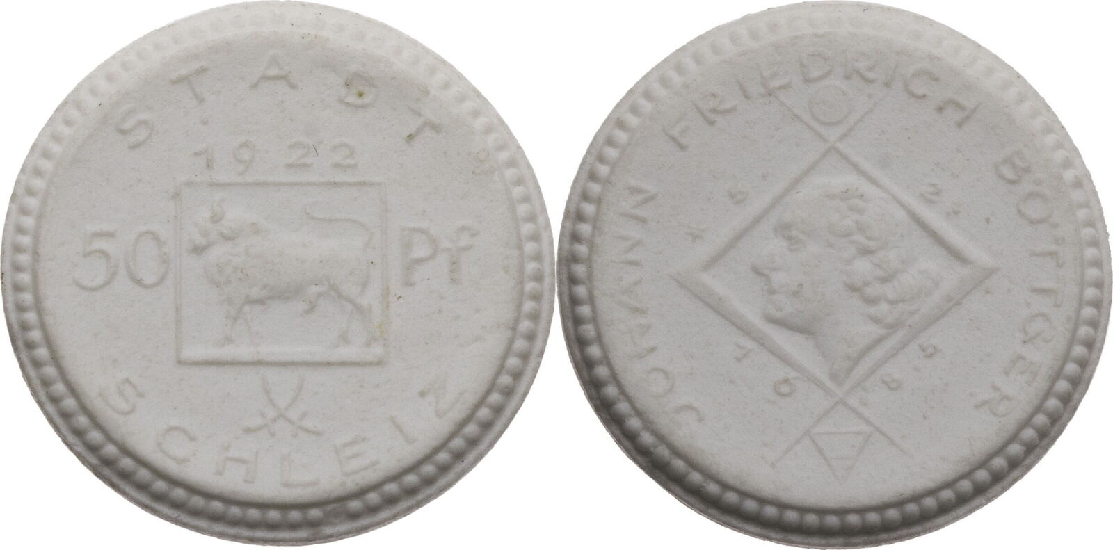 Schleiz Th Ringen Pfennig Notm Nze Aus Biskuit Porzellan Ss