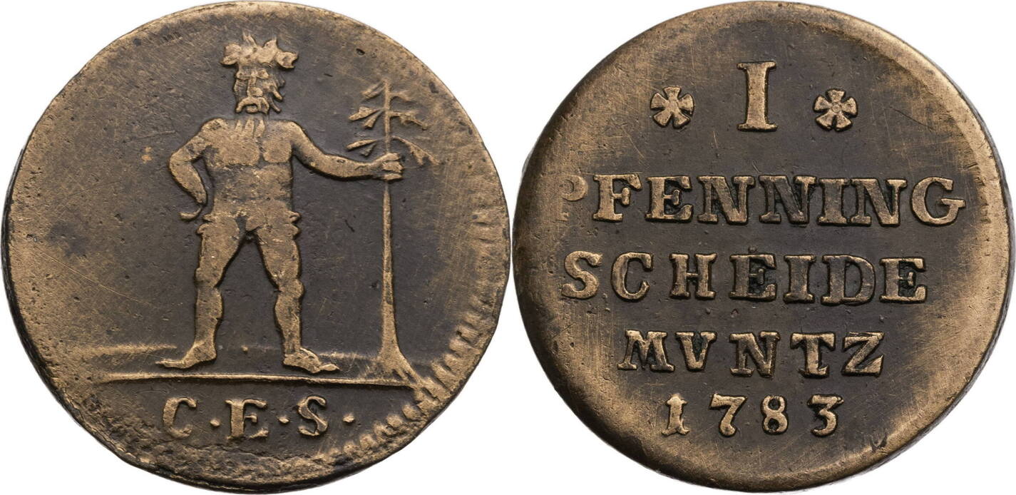 Braunschweig Wolfenbüttel 1 Pfennig 1783 CES Karl Wilhelm Ferdinand