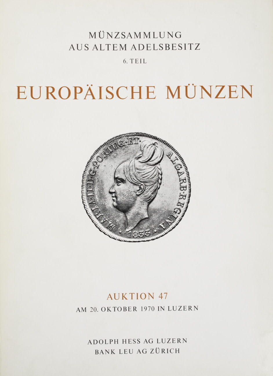 Luzern Zürich Literatur Adolph Hess AG und Bank Leu AG Auktion 47 vom