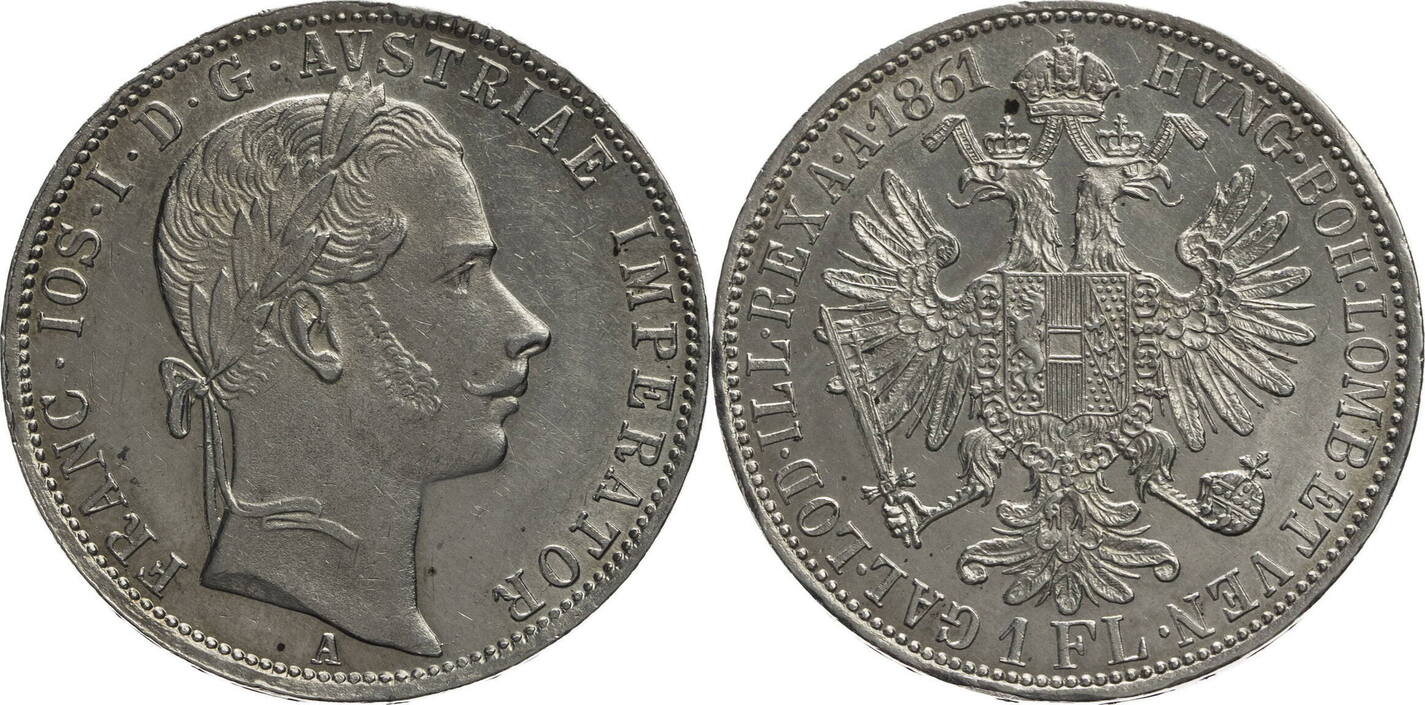 Österreich Ungarn 1 Florin 1861 A Franz Josef I 1848 1916