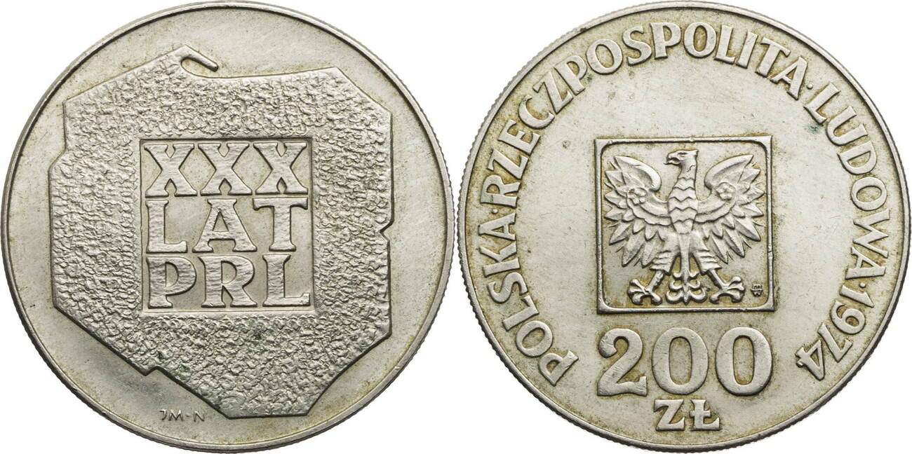 Polen 200 Zloty 1974 30 Jahre Volksrepublik Ss Vz MA Shops