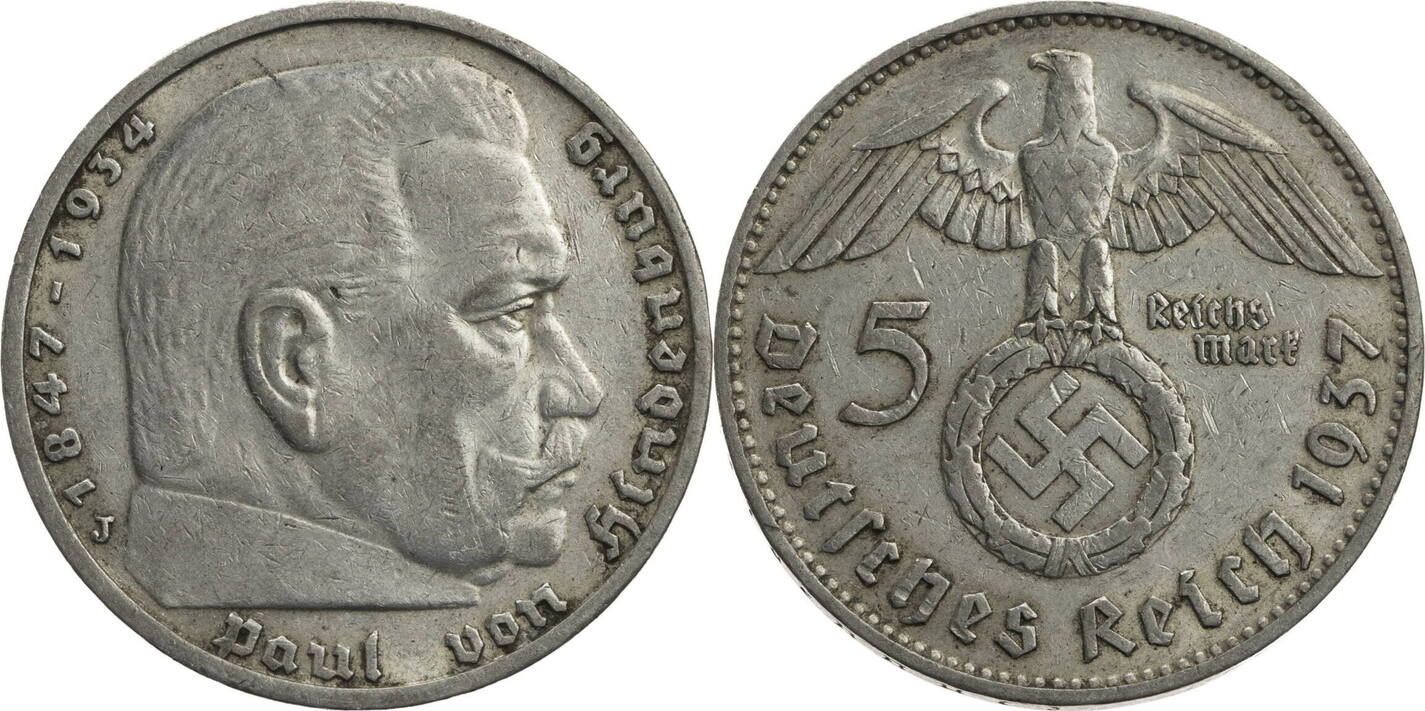 Drittes Reich Reichsmark J Hindenburg Kursm Nze Ss