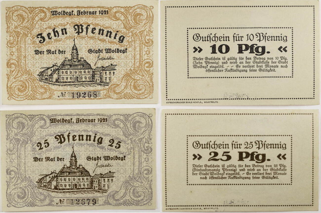 Woldegk Pfennig Komplette Serie Von Scheinen I Ma Shops