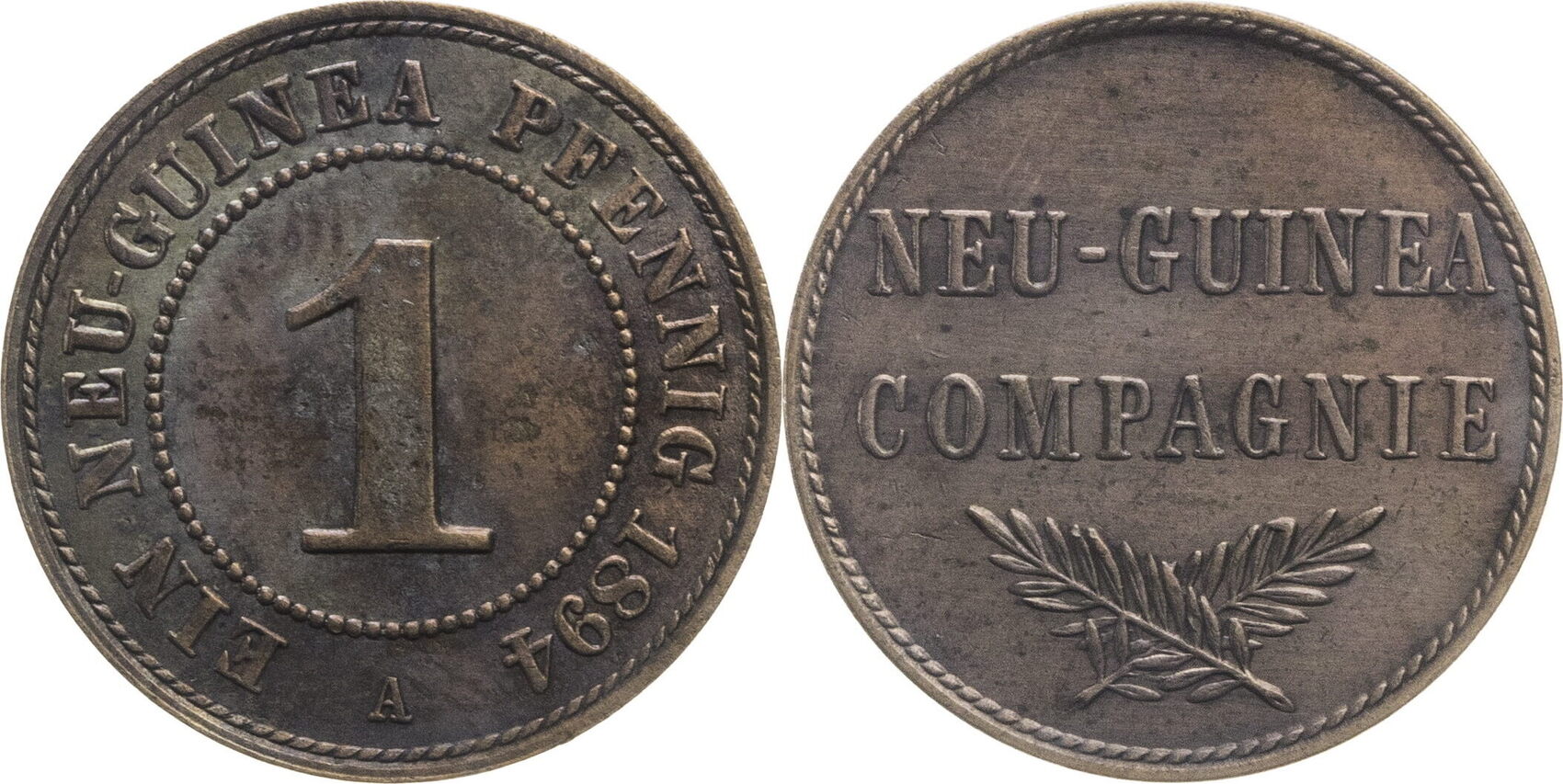 Deutsch Neuguinea Neu Guinea Pfennig A Wilhelm Ii