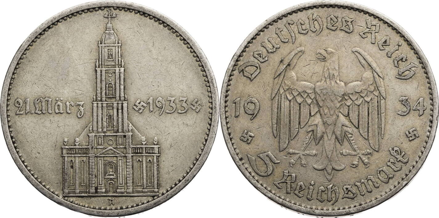 Drittes Reich 5 Reichsmark 1934 A Zum Jahrestag der Eröffnung des