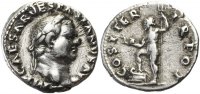 Römische Kaiserzeit Denar Vespasian , Denar, Rom 70 n.Chr.